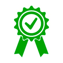 Green certification logo example.