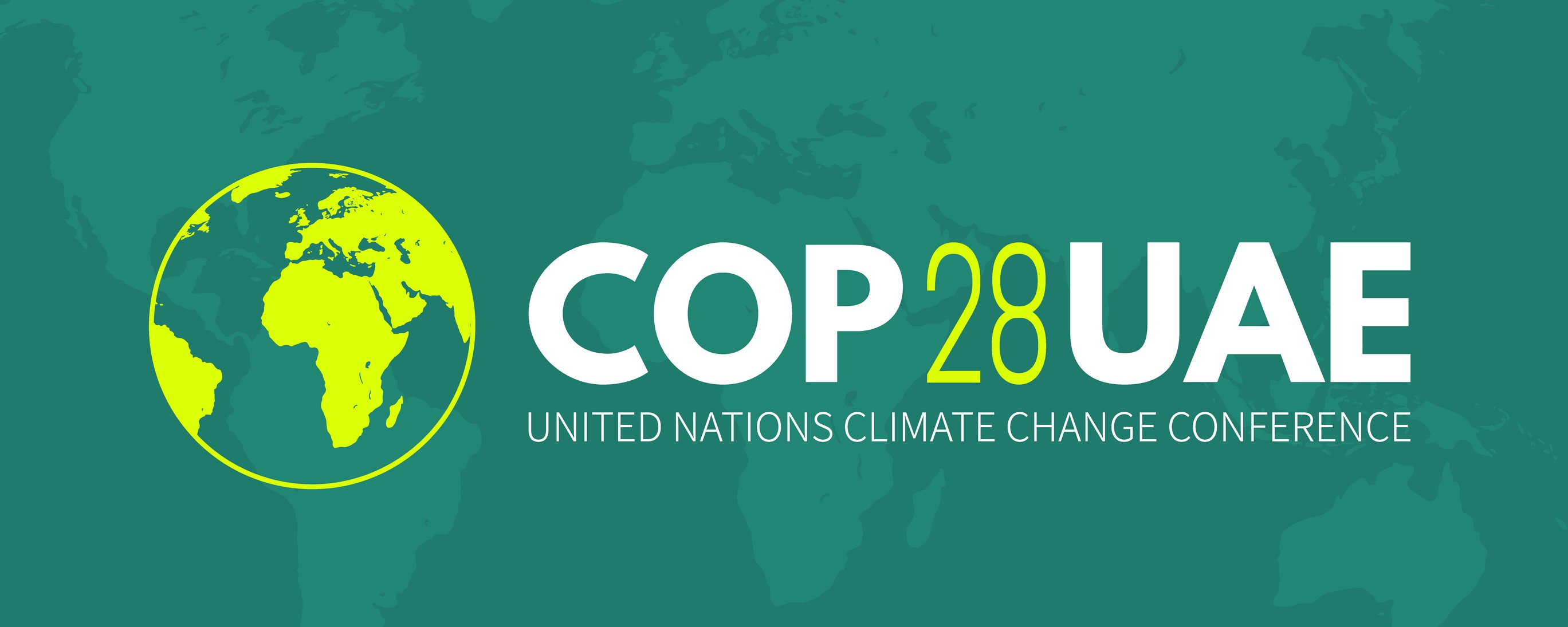 COP28 logo in the form of a banner.