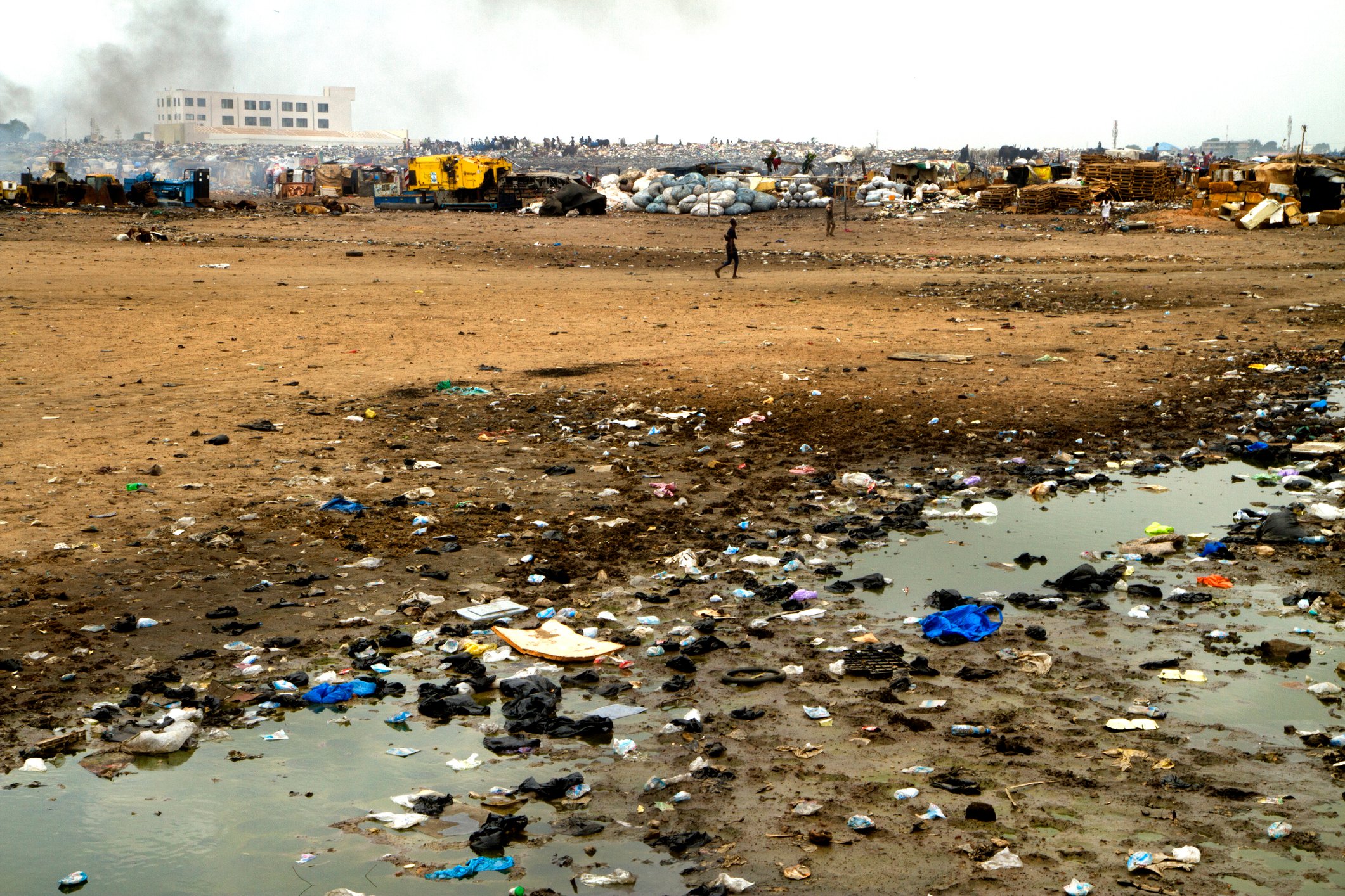 Rubbish on the ground at Agbogbloshie in Ghana.