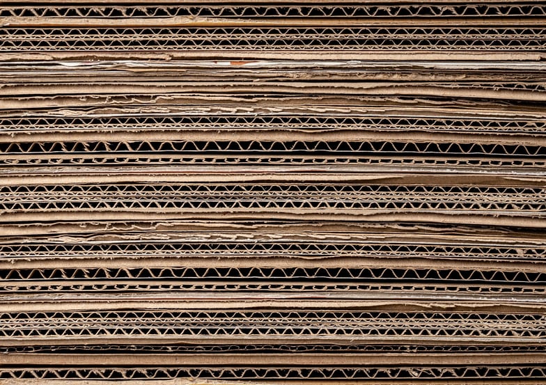Cross section of corrugated cardboard.